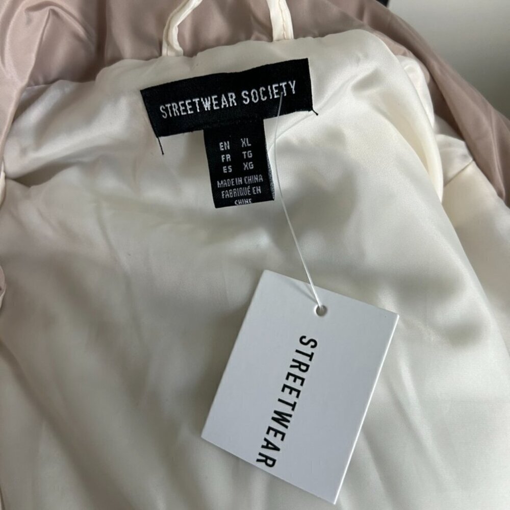 STREETWEAR SOCIETY Neutral Beige Puffer Vest US XL - Picture 5 of 6